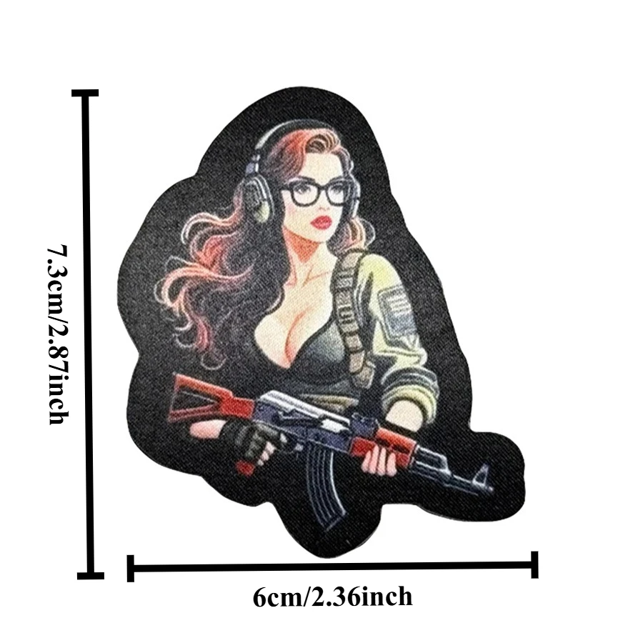 Parche táctico "Diosa del Anime", parches de gancho y bucle, brazalete, insignia de moral militar, mochila Chevron, pegatinas para chaleco - imagen 2