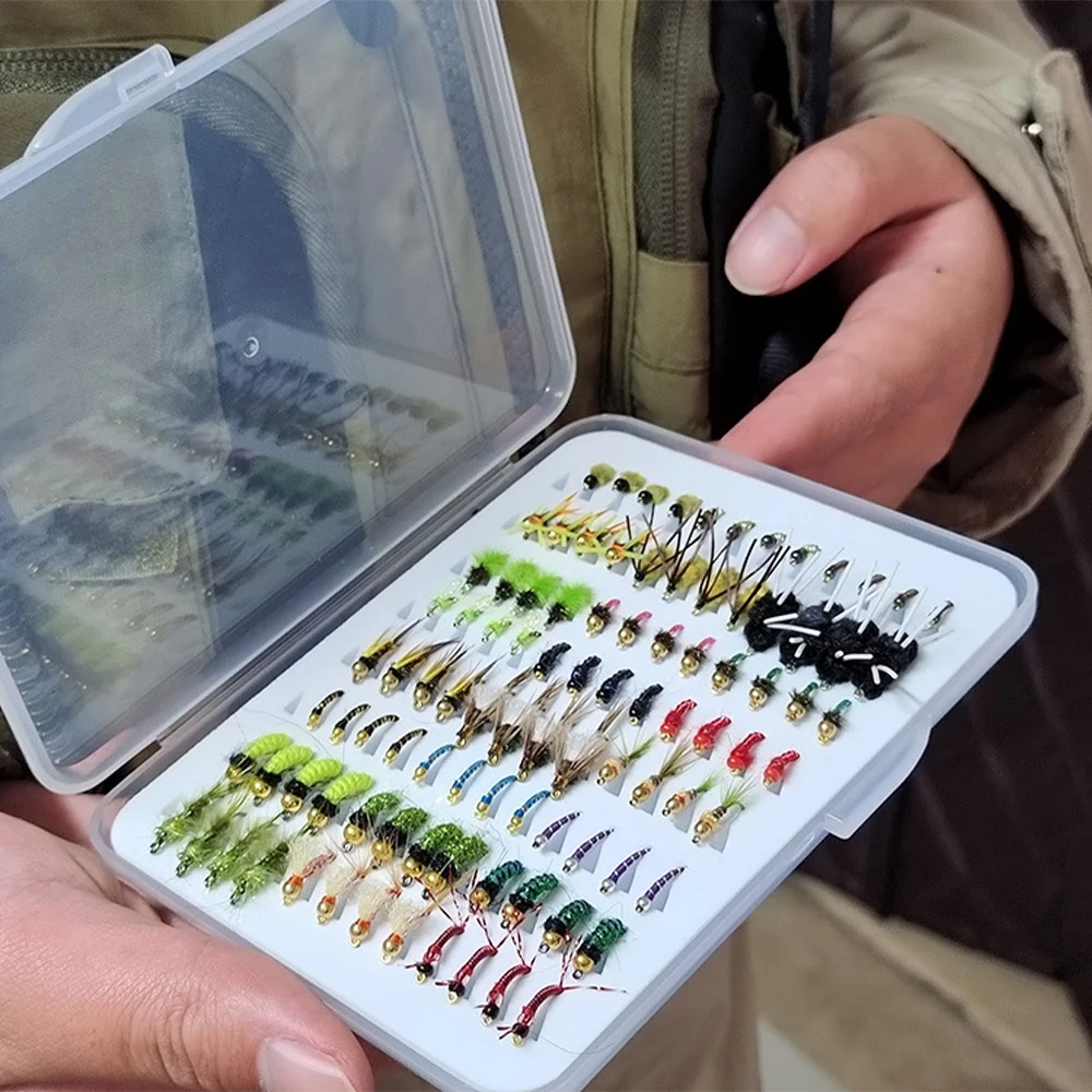 Caja transparente para señuelos de pesca S/M/L, caja delgada de espuma impermeable para señuelos, anzuelo para cebo de pesca con mosca, aparejos de trucha, contenedor de almacenamiento - imagen 5