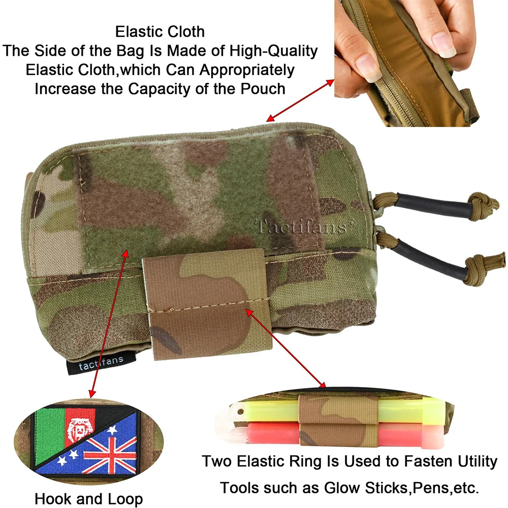 Tactifans-Bolsa de administración Molle táctica, aparejo de pecho, Mini bolsa de pecho pequeña, cinturón de utilidad, bolsa EDC, equipo de caza - imagen 2