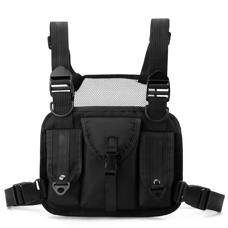 AQzxdc Bolsa táctica para el pecho, bolsa transpirable para chaleco para correr, paquete de pecho de utilidad deportiva para correr, senderismo, viajar, ciclismo - imagen 5