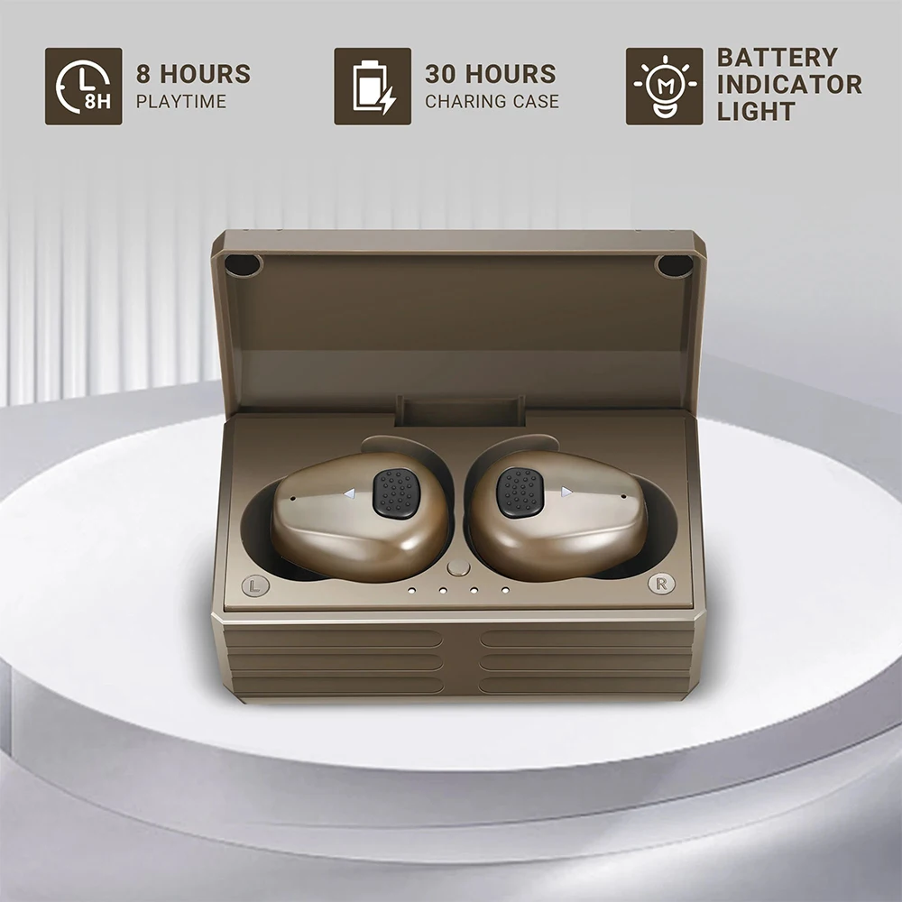 Tapones para los oídos electrónicos/auriculares intrauditivos Bluetooth 5,3, adecuados para entrenamiento Airsoft de caza/aplicación de la ley con cancelación de ruido, IPX-5 - imagen 3