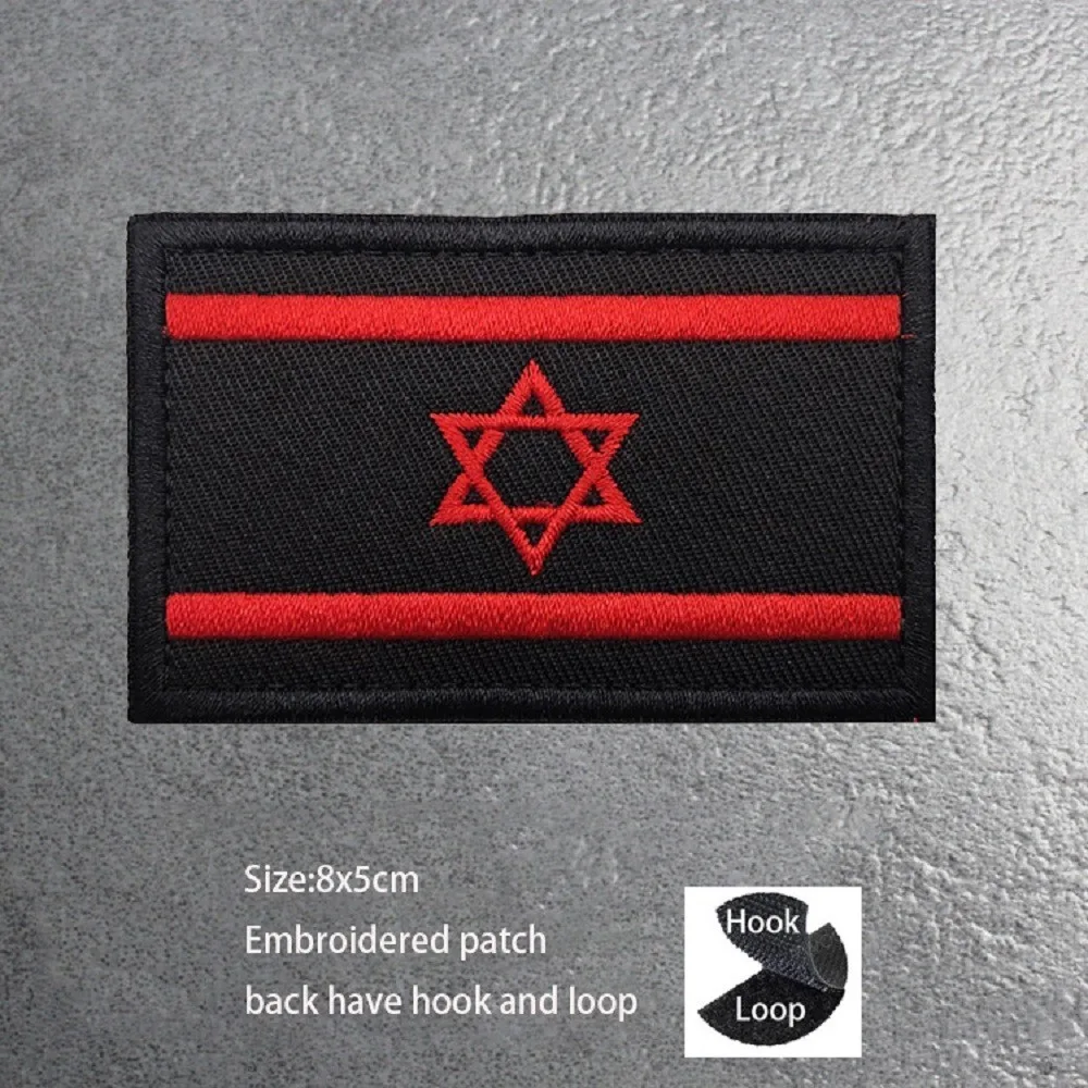 Parche de la bandera de Israel, tela reflectante IR, bordado de águila, moral, brazalete, calavera con mochila, Parche de bucle de gancho, nuevo diseño - imagen 4
