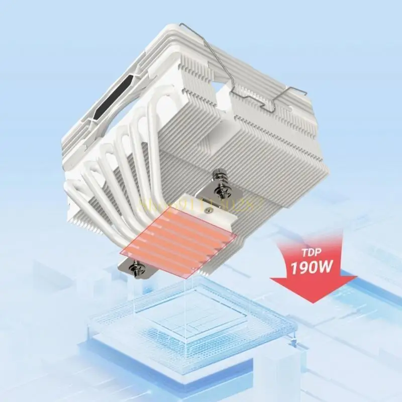 Ventilador J1HC Argb 12 Equipado 6 CPU CPU CPU CHPU Ventilador para enchufes AM4 AM5/LGA 115X/1200/1700/2011/2066 - imagen 4