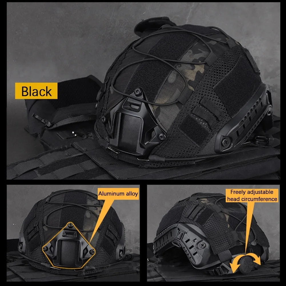 Juego de casco táctico Airsoft FAST con 360 °   Auriculares tácticos ajustables con rotación, 2 uds., gafas para caza, juego de guerra, equipo de Cosplay - imagen 5