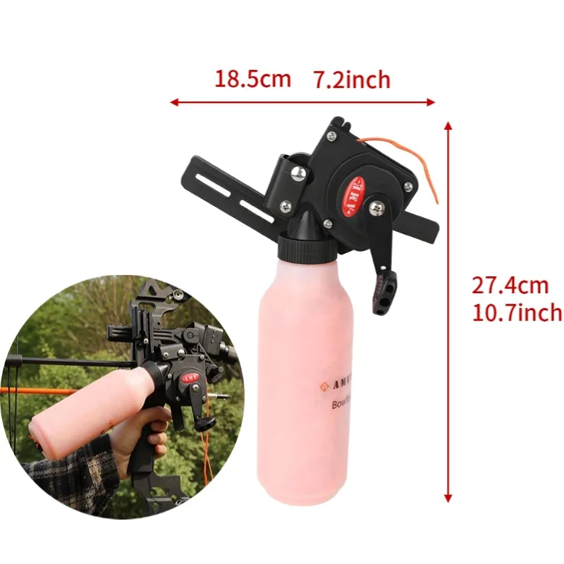 Arco compuesto de tiro con arco, carrete de pesca, olla de cuerda, aleación de aluminio ABS, 40m, accesorios de caza - imagen 4