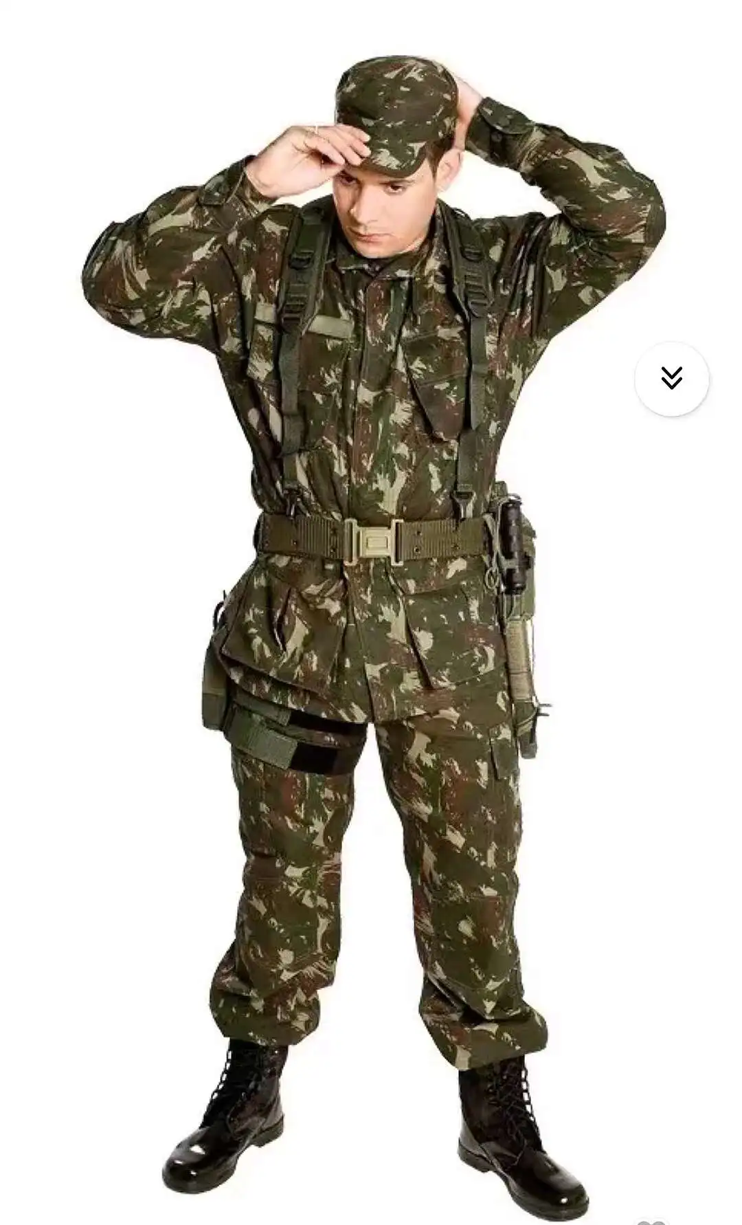 Conjunto de traje de combate de camuflaje lagarto brasileño, traje de camuflaje para campo al aire libre, Top, pantalones, sombrero, equipo de montañismo para acampar al aire libre - imagen 2