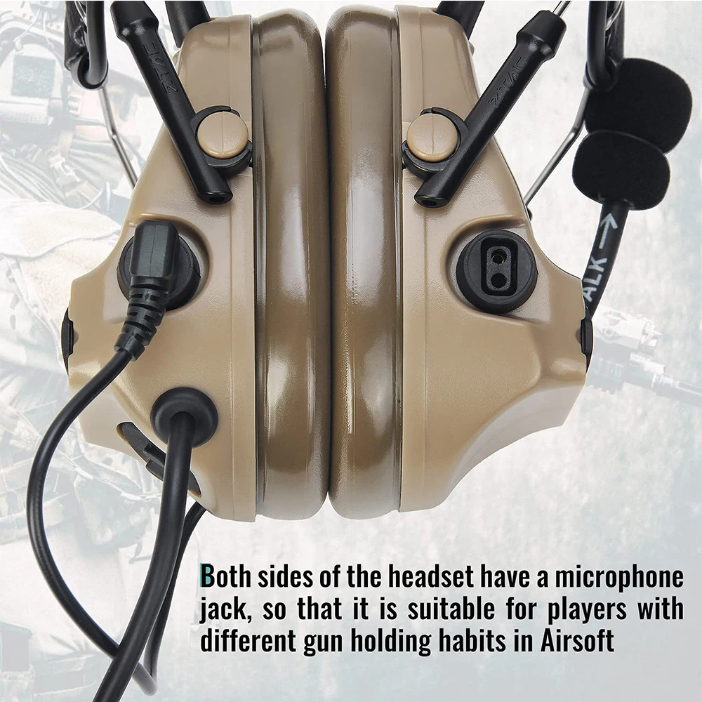 Z TAC Softair Auriculares Comta III Z-Tactical Pelto Ptt Auriculares activos Sordin Msa Militar Airsoft Auriculares con cancelación de ruido - imagen 5