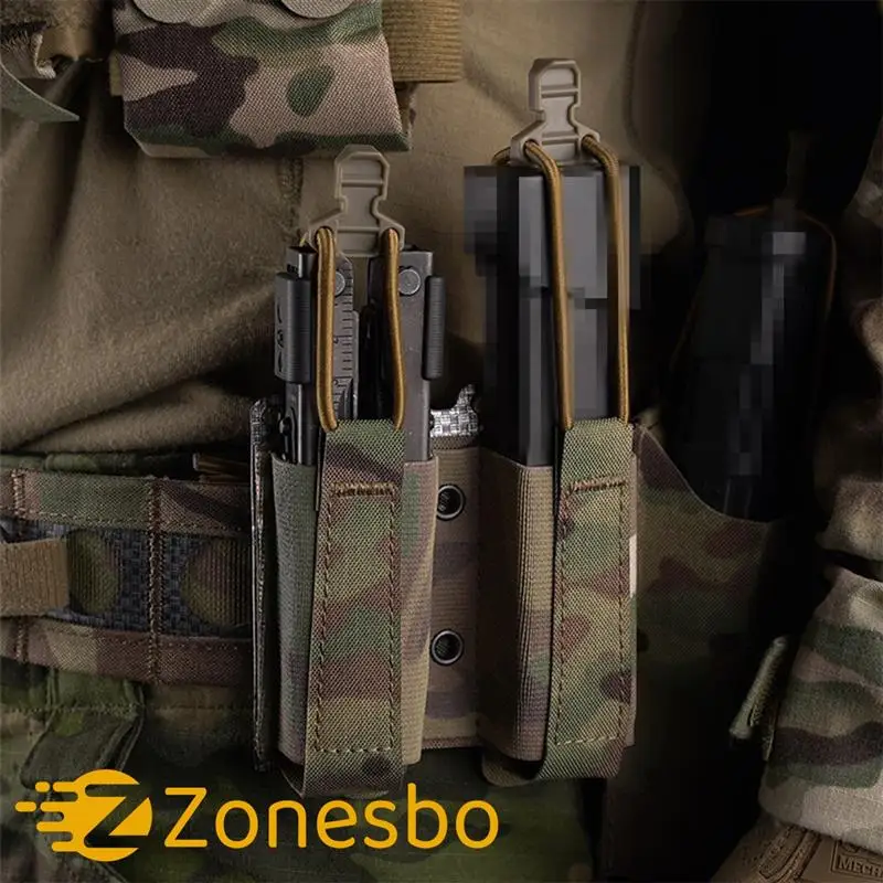 Bolsa táctica de doble elasticidad, cinturón táctico de 9mm, soporte para revistas, bolsa Molle Mag, chaleco para cinturón táctico, funda para revistas - imagen 2