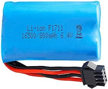 Batería de iones de litio de 6,4 v, 800mAh, 20C, 16500, SM-4P, enchufe inverso con cargador para wltoys 18628, 18629, 18428, 18429, 1/18, camión RC de alta velocidad - imagen 4