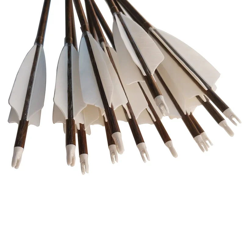 6 uds tiro con arco flechas de carbono ID6.2mm columna vertebral 300-900 2/4 Uds 4 pulgadas pluma de pavo 75gr punto arco tradicional caza - imagen 5
