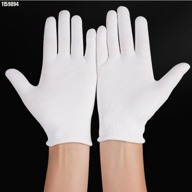 12 Uds. Guantes blancos para tareas, etiqueta de juego Wen, guantes de algodón para tareas, protección laboral, guantes de tela para el sudor, venta al por mayor transfronteriza - imagen 4