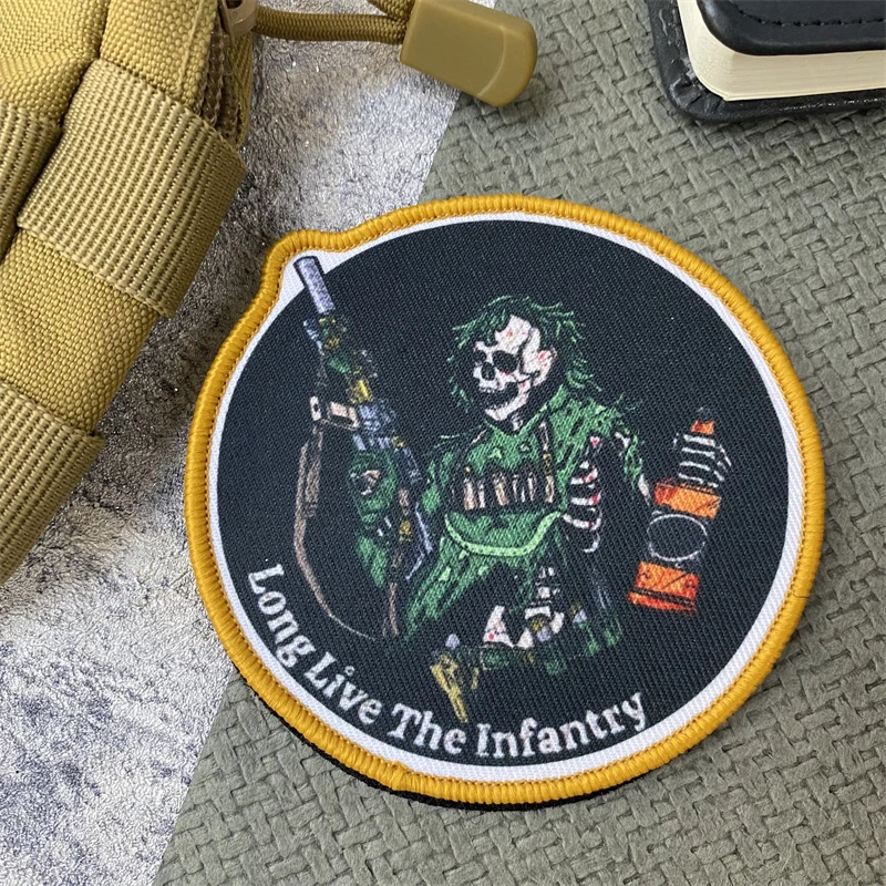 Parche táctico de Long Live The Infantry, insignia de moral de soldado de calavera, impresión de gancho y bucle, mochila militar, pegatina de muerte - imagen 5