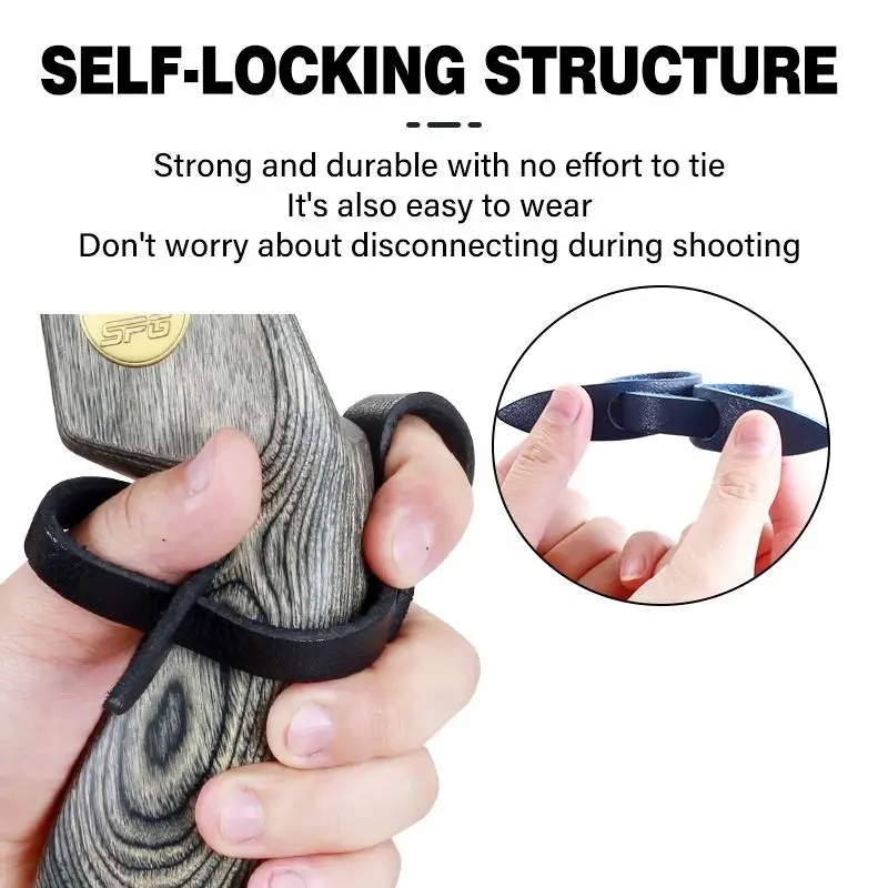 Equipo de correas de arco de cuero PU, eslinga de muñeca, arco recurvo compuesto de Tiro con Arco Largo, accesorios de caza, dispositivo de protección - imagen 5
