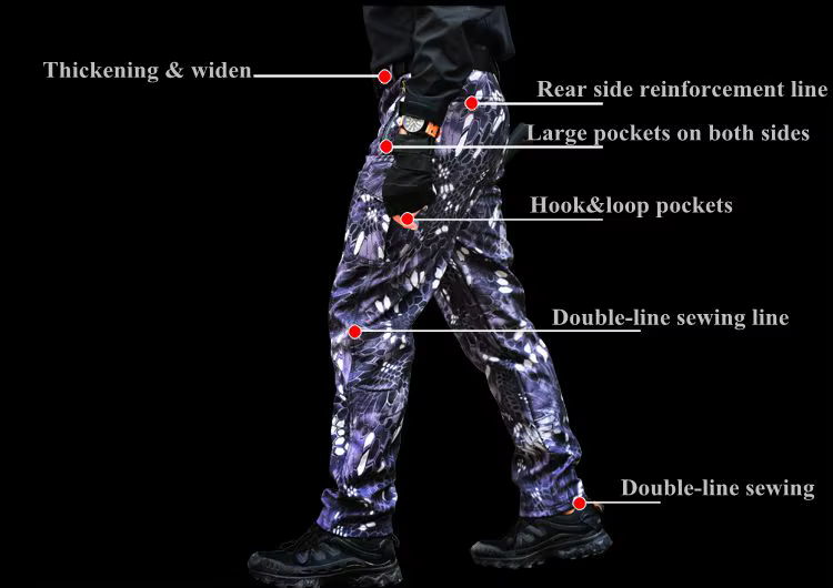 Pantalón táctico invierno forro polar camuflaje cargo resistente agua - imagen 4