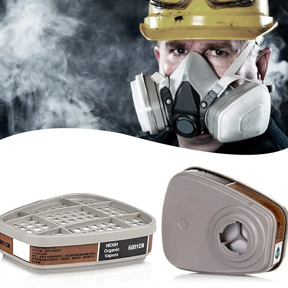 Cartucho de filtros 6001CN 6002 6004 6006 para máscara de protección 3M 6200 6800 para pintura, pulido, carbón activo reutilizable - imagen 3