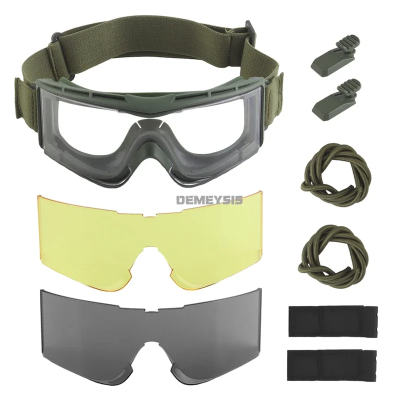 Gafas tácticas CS de 3 lentes para juegos de guerra de Paintball Airsoft, gafas de protección segura para exteriores, senderismo, deportes de ciclismo, gafas a prueba de viento - imagen 2