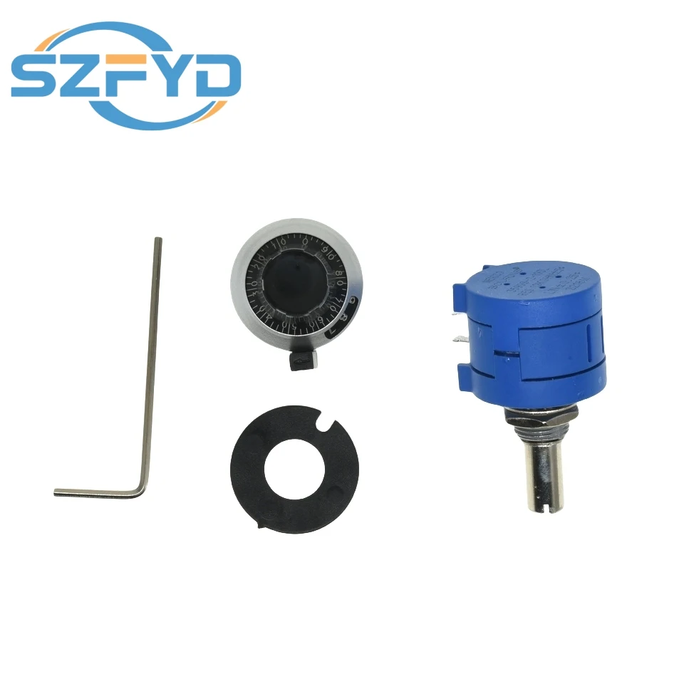 1 Juego de potenciómetro multivuelta de precisión 3590S: resistencia ajustable de 10 anillos + perilla giratoria y esfera de conteo - imagen 5