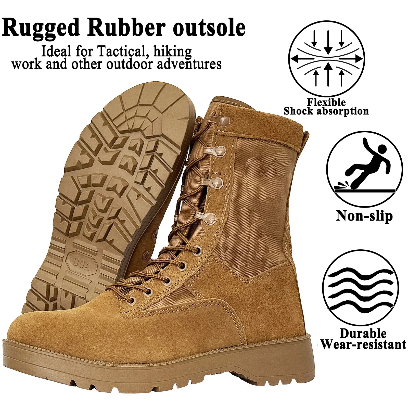 LAHORS ®   Nuevas botas tácticas de combate para hombre, zapatos impermeables para senderismo al aire libre, botas militares para el desierto, botines transpirables para hombre - imagen 3