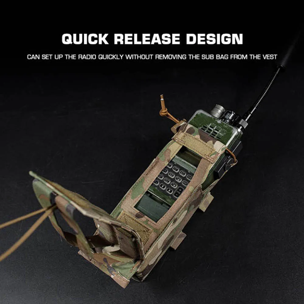 Bolsa táctica de Radio desplegable de liberación rápida para PRC152/148, bolsa para walkie-talkie de entrenamiento de combate y caza, equipo de sistema MOLLE portátil - imagen 4