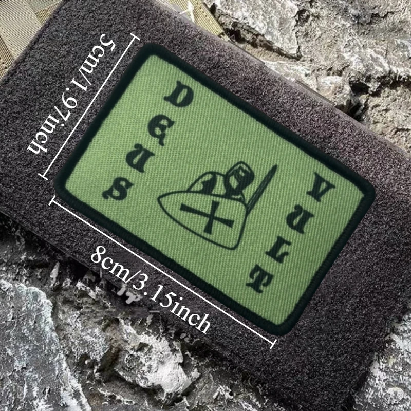 Parche Deus Vult Crusade templario, insignia de moral táctica, gancho y bucle con estampado militar, mochila, ropa, pegatina decorativa, brazalete - imagen 4