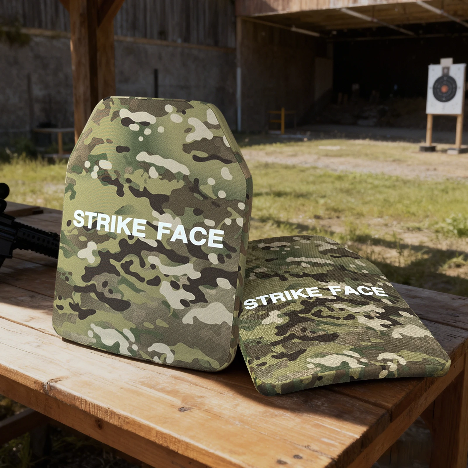 UNIONTAC Camou SS109 y M80 10X12 SAPI placa a prueba de balas de curva única NIJ III + /NIJ 0101.06 Panel balístico independiente de alúmina y PE