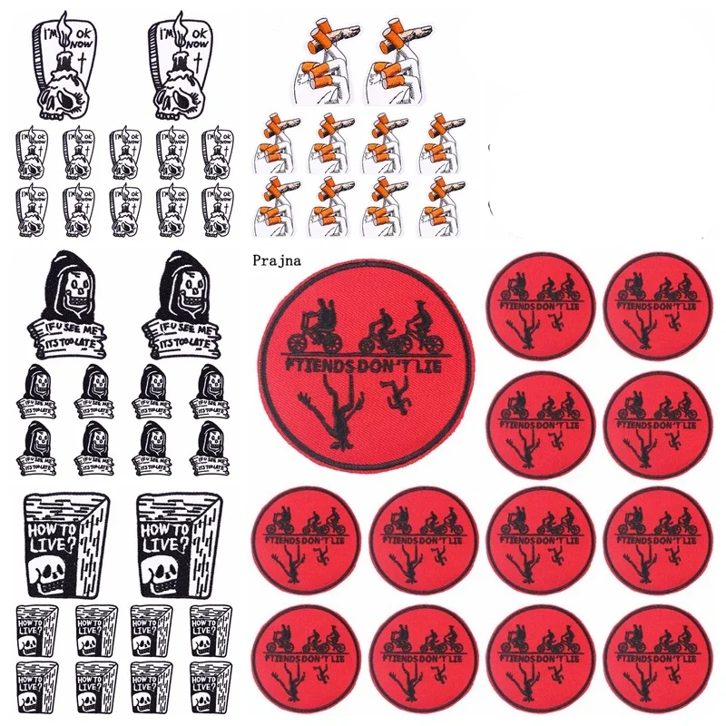 Parche de película de terror Punk, parches bordados termoadhesivos para ropa, pegatinas para coser, 10 unids/lote - imagen 2