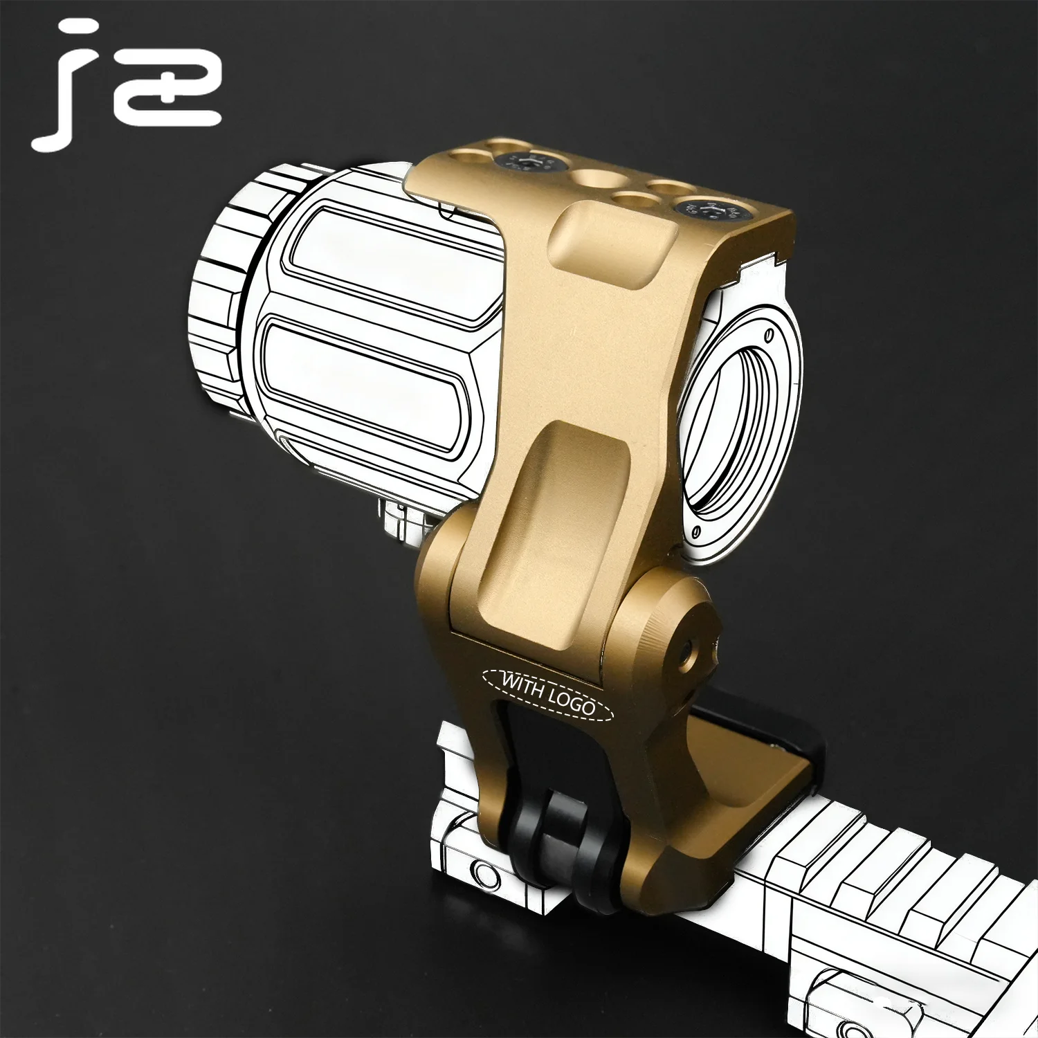 Soporte de mira óptica táctica, montaje UN FAST FTC, instalación rápida, desmontaje, Base plegable abatible, compatible con riel de 21mm - imagen 2