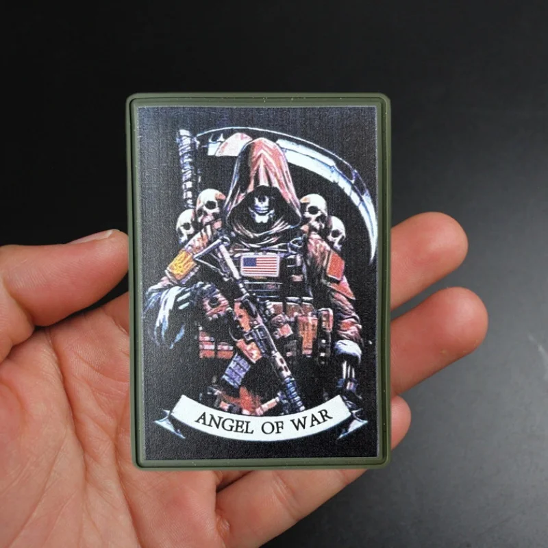 Parche de calavera para ropa, insignia de moral militar, ángel de la guerra, brazalete de PU, parches de bucle de gancho, pegatina para mochila - imagen 5