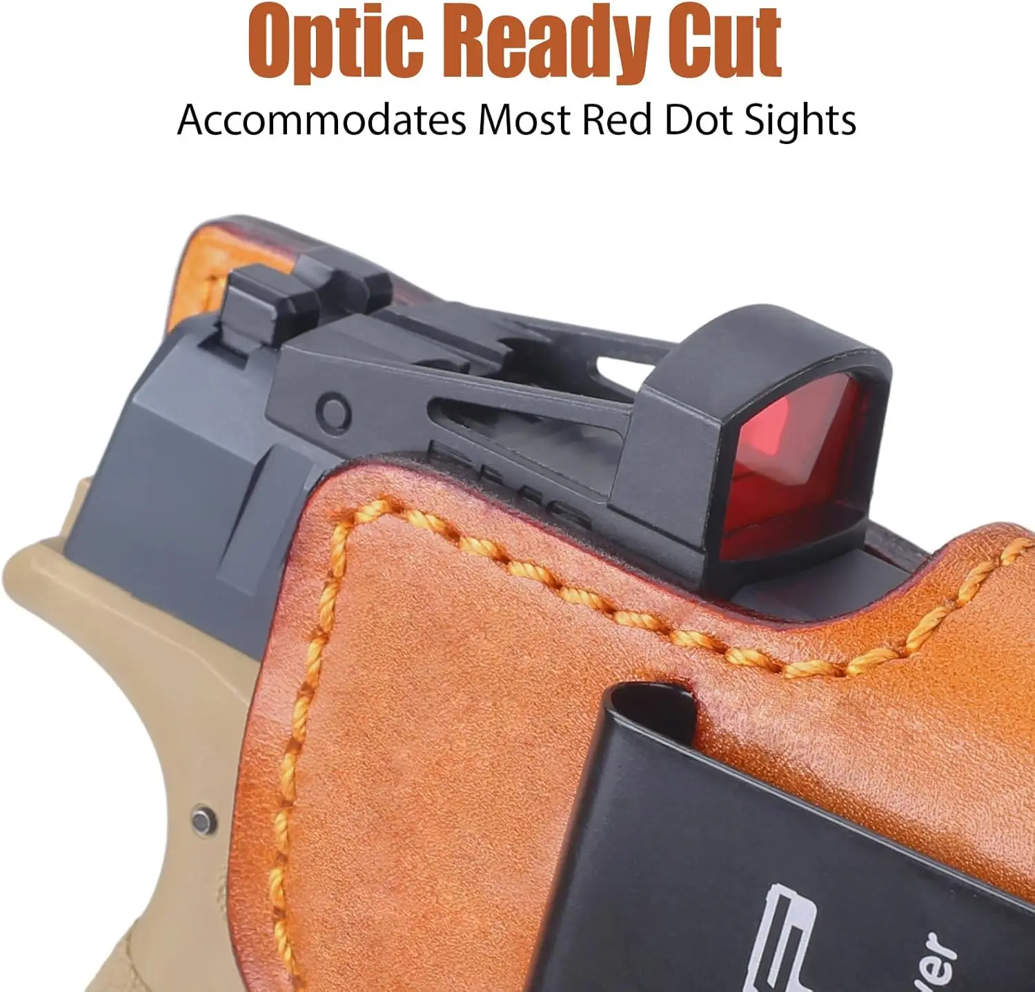 Funda de cuero IWB para Springfield Hellcat Pro/Comp,Hellcat RDP, transporte oculto, pretina interior, cinturón apto para 1,5 "-1,75", mano derecha - imagen 3