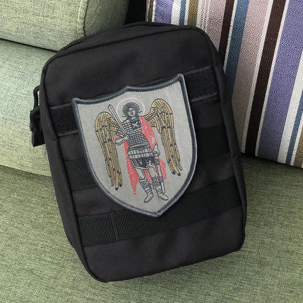 Parches tácticos de San Miguel Arcángel, parche de gancho y bucle de operador, insignia militar de Chevron, brazalete, pegatinas de decoración para mochila - imagen 3