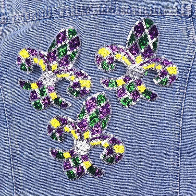 Parche bordado de Carnaval de Mardi Gras, parches para planchar, emblema oficial del Festival, insignia colorida de decoración temática de Nueva Orleans para celebración - imagen 3