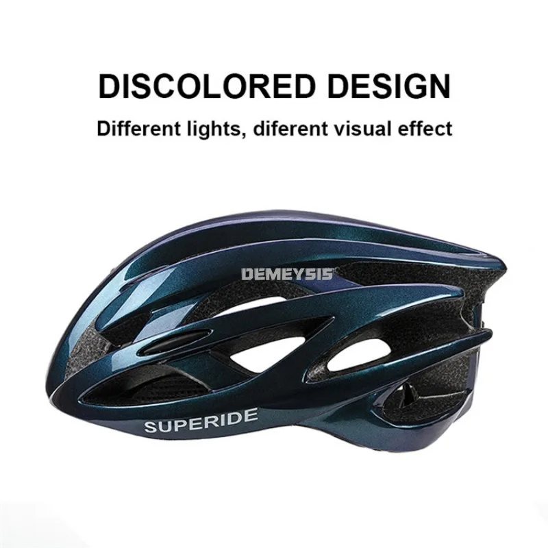 Casco de bicicleta de carretera para hombre y mujer con gafas de sol, cascos ultraligeros para deportes de competición, casco de ciclismo moldeado integralmente ajustable - imagen 4