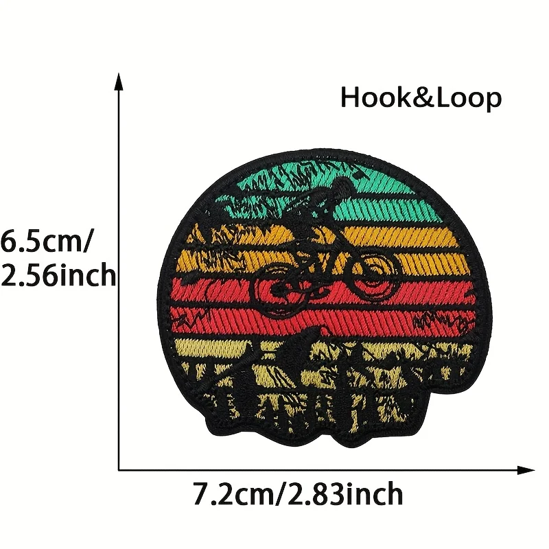 Parche para ciclismo de montaña, sujetador adhesivo con gancho y bucle de Velcros, insignia bordada para mochila deportiva extrema al aire libre, bricolaje - imagen 5