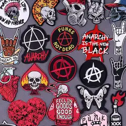 Parche bordado punk rock termoadhesivo – Rayas para ropa o mochila