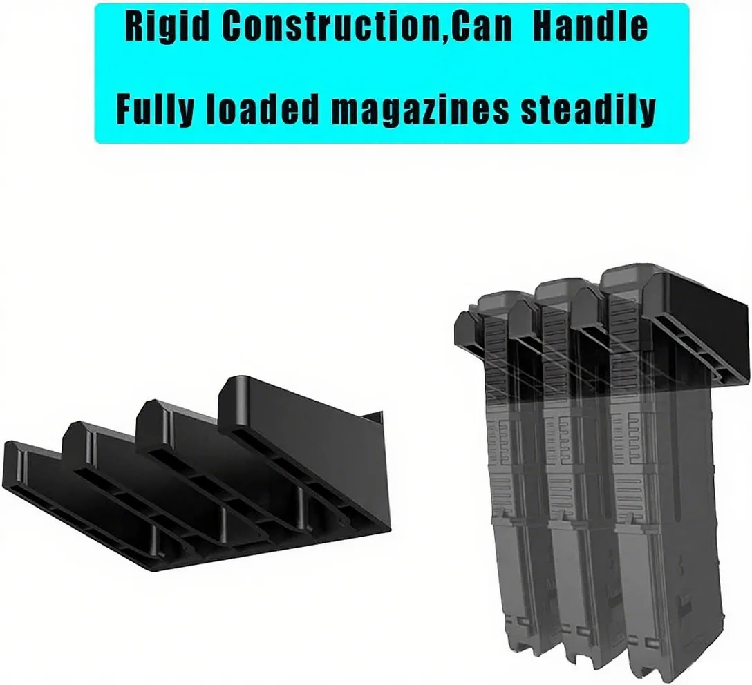 Soporte para cargadores AR M4, soporte para revistas, montaje en pared, estante de almacenamiento seguro para revistas, soporte magnético, accesorios para pistola de exhibición, 3/6 - imagen 4