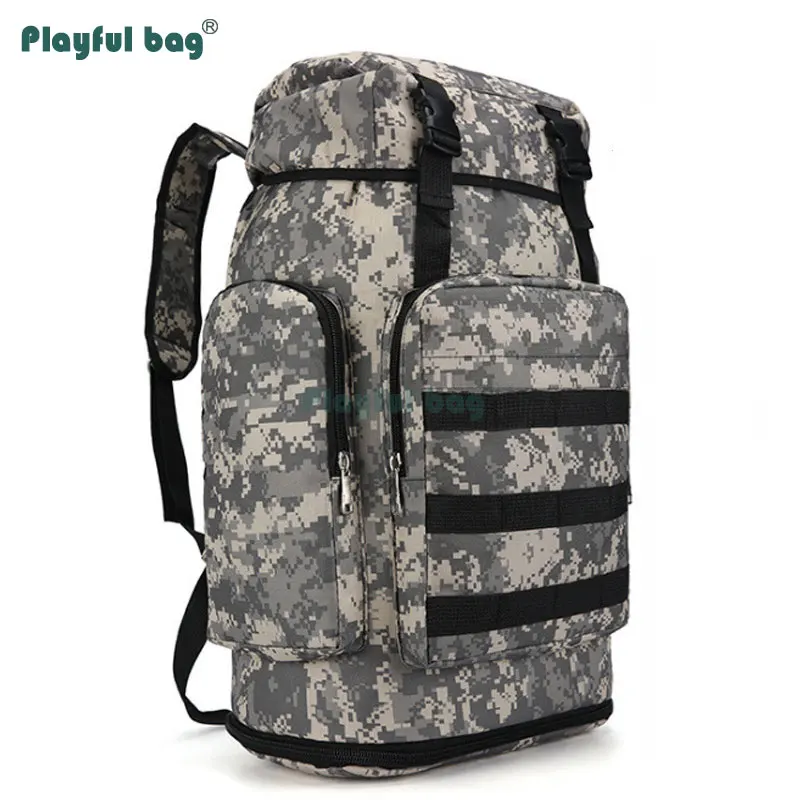 Mochila de Camping de 100l, bolsa impermeable para deportes de viaje al aire libre, mochila MOLLE militar de camuflaje para adultos, AVA83