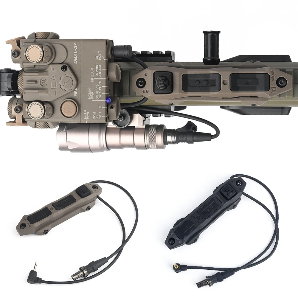 WADSN interruptor táctico de cinta de doble función, enchufe SF de 2,5mm para PEQ 15 DBAL A2/D2 SF Scout Light Fit Mlok Keymod Picatinny Rail - imagen 3
