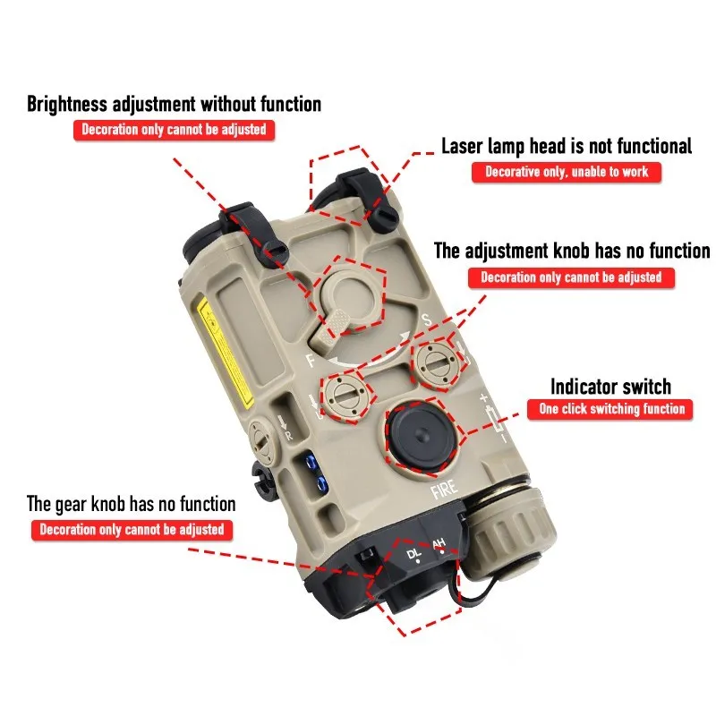 Linterna táctica LED blanca OGL Eotec Ogl Airsoft indicador de nailon constante en la linterna de caza sin láser ajuste 20MM Picatinny - imagen 5
