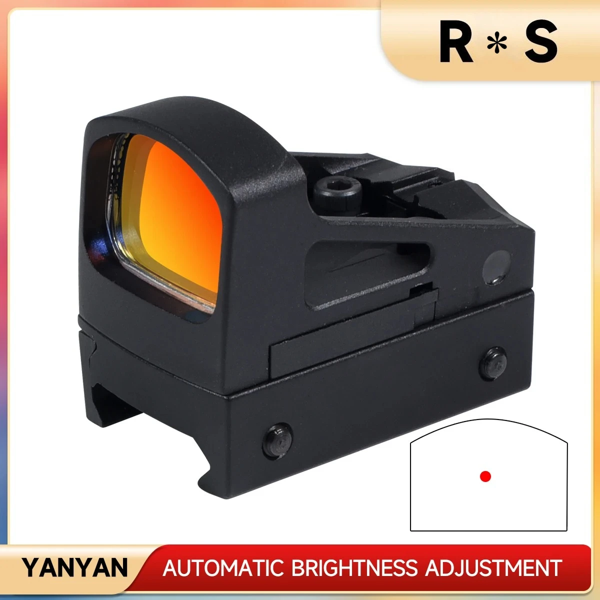 R * s Mini mira táctica de punto rojo, Rifle de caza, mira réflex Airsoft Gl * cck, mira de tiro holográfica para riel Picatinny Weaver