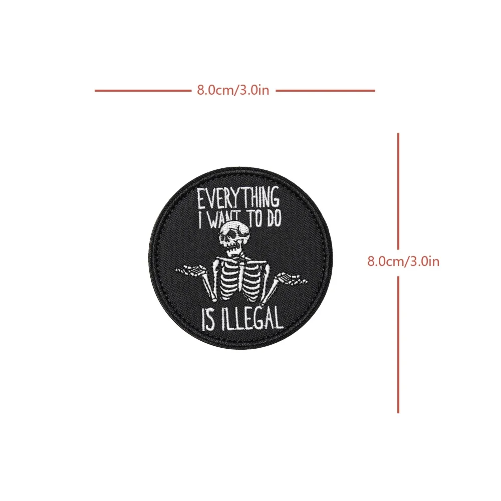 Parche ILLEGAL con citas, Meme, Velcros tácticos, moral, divertido cierre de gancho, insignia bordada, pegatina para gorra vaquera, mochila Molle - imagen 5