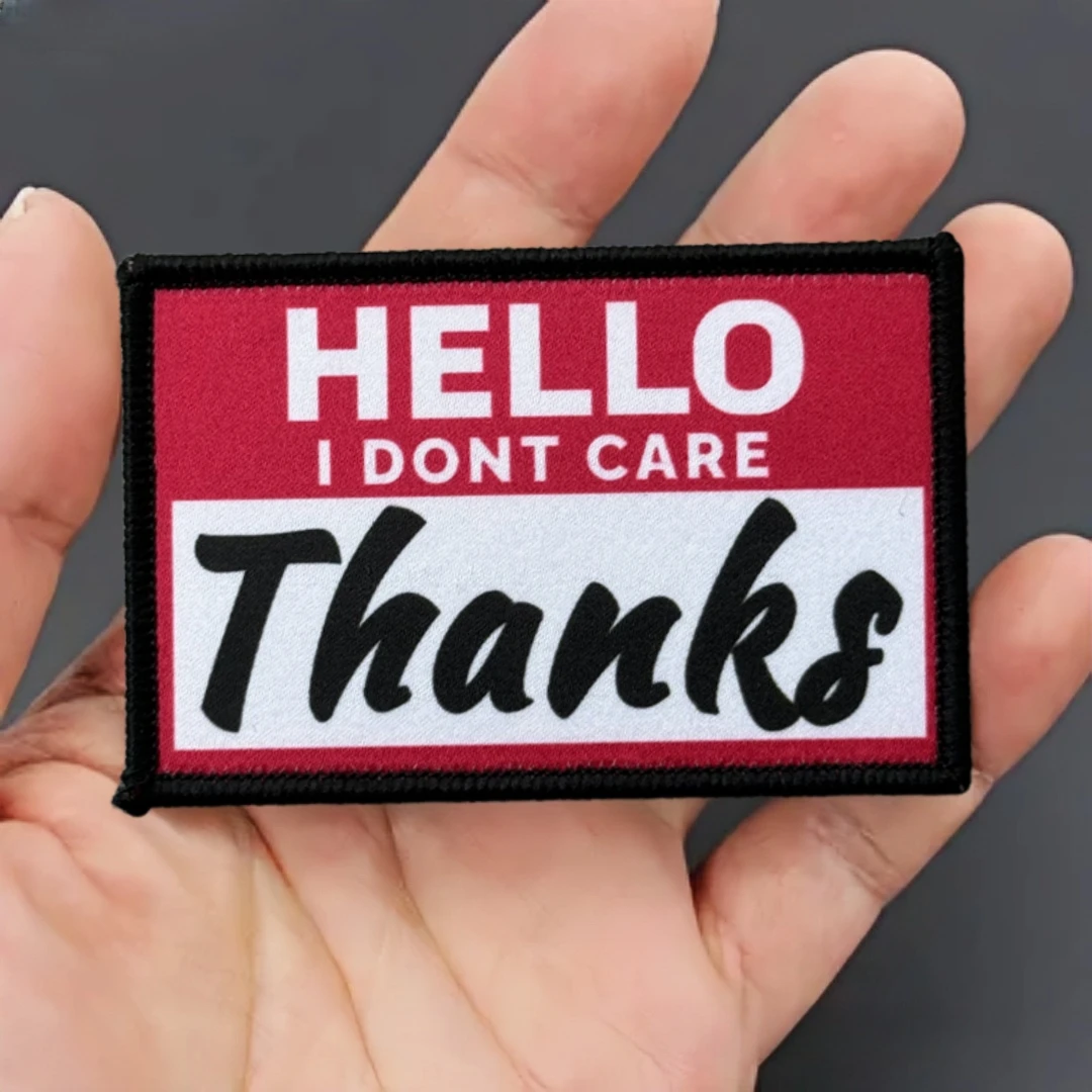 Parche "Hola que no importa gracias", insignia de moral táctica, emblema del ejército militar, pegatina para mochila, parches impresos con gancho para ropa - imagen 2