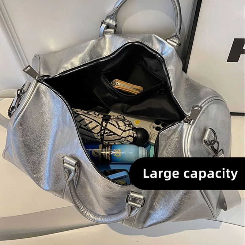 Bolso de deporte de PU para hombre y mujer, bandolera de hombro de gran capacidad para natación, Yoga, viaje y entrenamiento - imagen 5