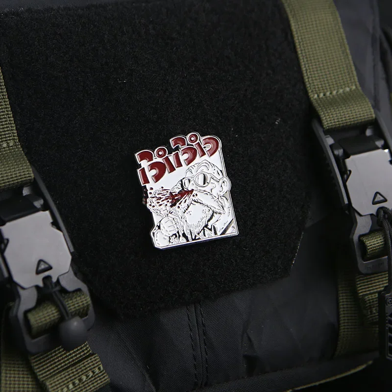 Parche de Metal con gancho y bucle de personaje de dibujos animados, bolsa de pecho funcional Roshi, insignia de moral, pegatinas tácticas de mochila - imagen 4