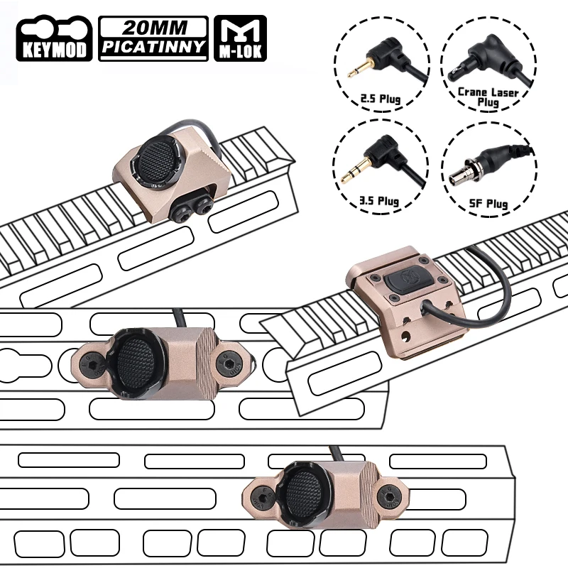 Linterna táctica con botón de presión remota, serie de interruptor, caza, explorador, pistola Airsoft, accesorio para luz de caza M300 M600 - imagen 2