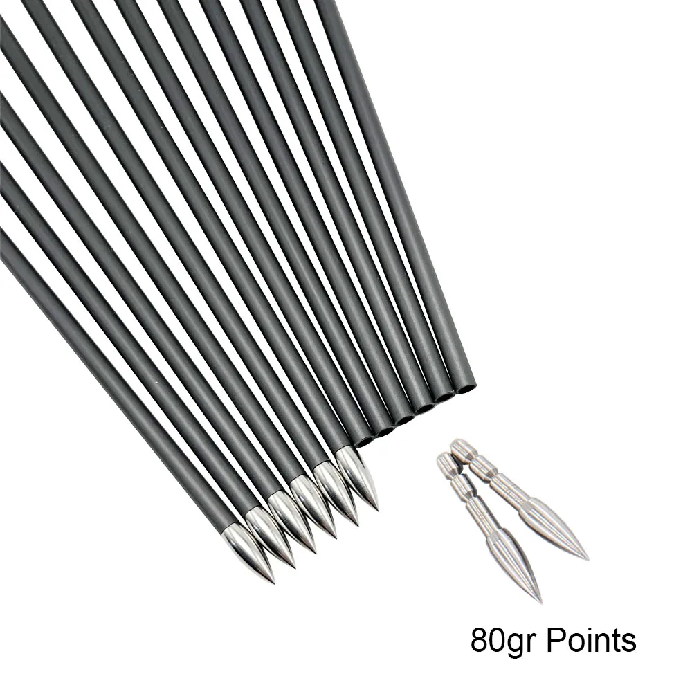 Rectitud +/-0.001 Flecha de carbono puro columna vertebral 600 30/32 pulgadas ID 4,2mm 3 pulgadas pluma de pavo arco entrenamiento de tiro 12 Uds - imagen 4