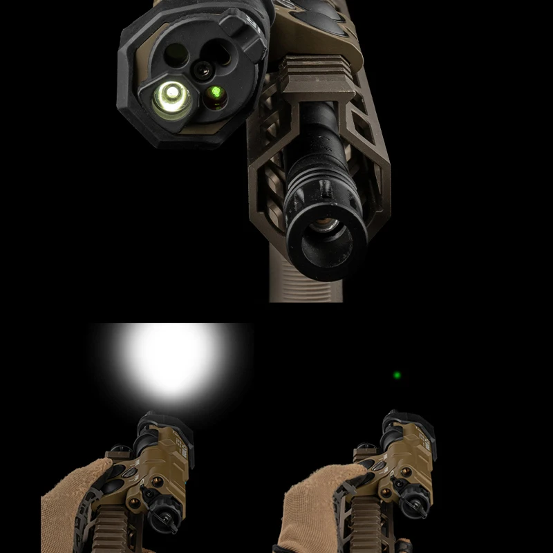 Linterna láser táctica, lámpara LED de caza con montaje en riel Airsoft, linterna láser verde, luz de puntería láser para arma de juego de guerra - imagen 3