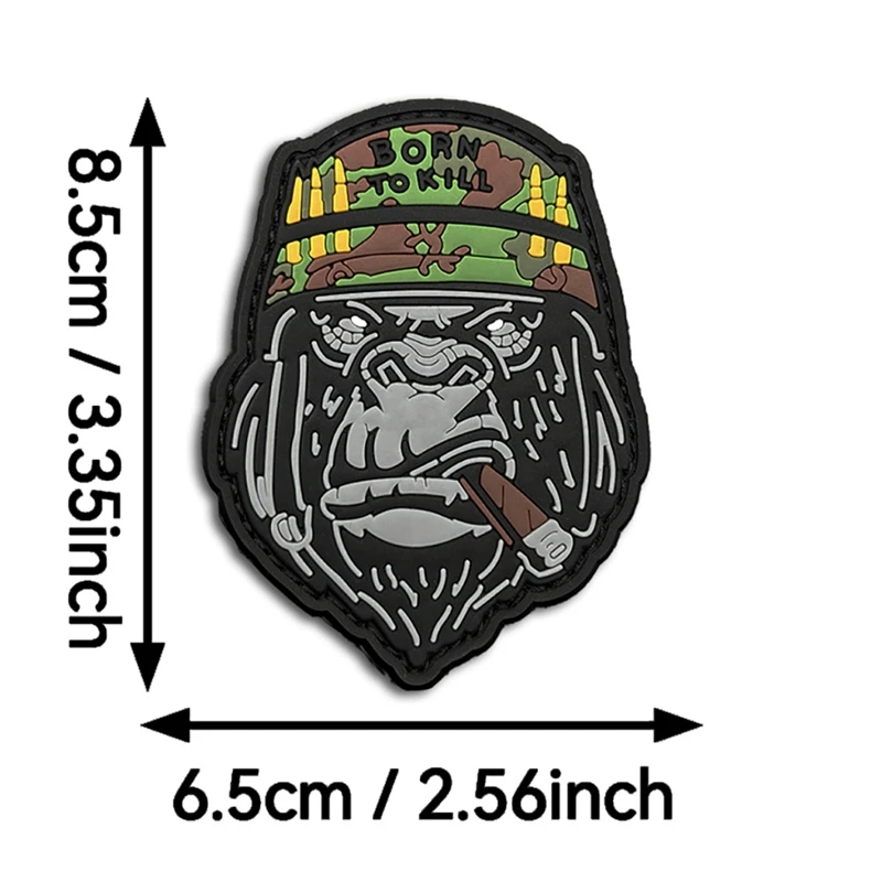 Parche de gancho y bucle de PVC de gorila arrogante estilo Punk, insignia moral al aire libre, insignias tácticas, parches de accesorios de ropa