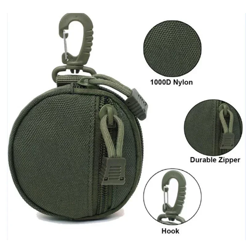 Bolsa táctica EDC, Mini cartera para llaves, monederos para hombre, bolsa de bolsillo para monedas con gancho, riñonera para caza y Camping - imagen 4