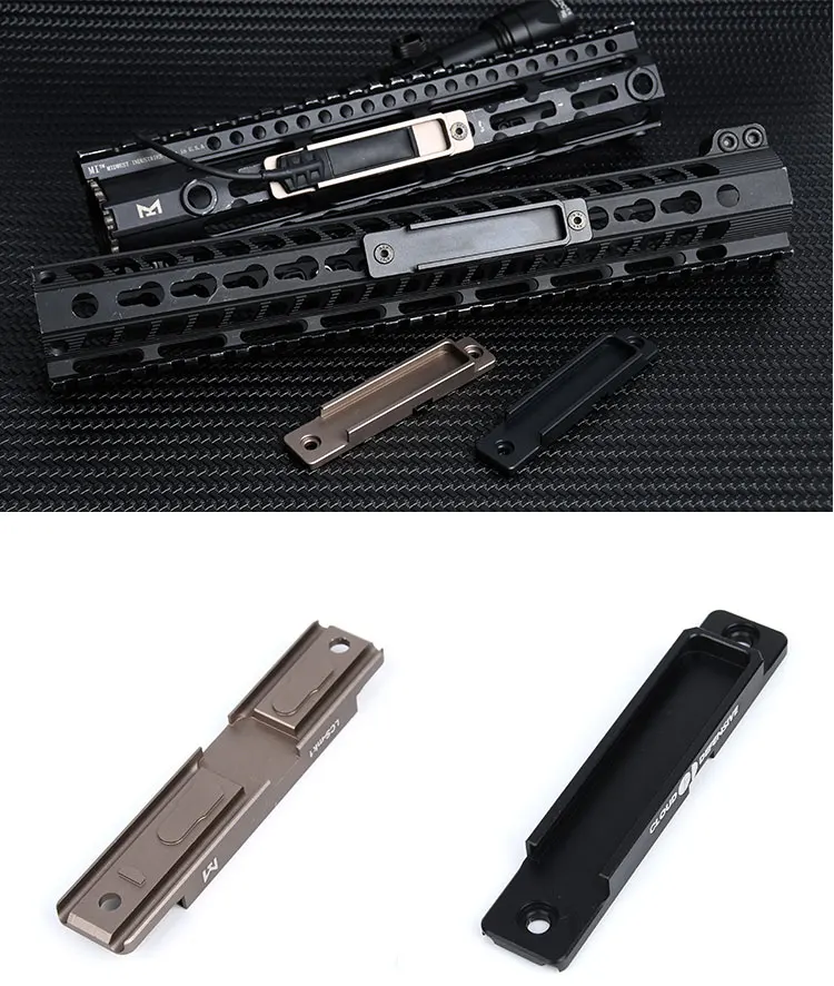 Un rifle con un mango negro y plateado