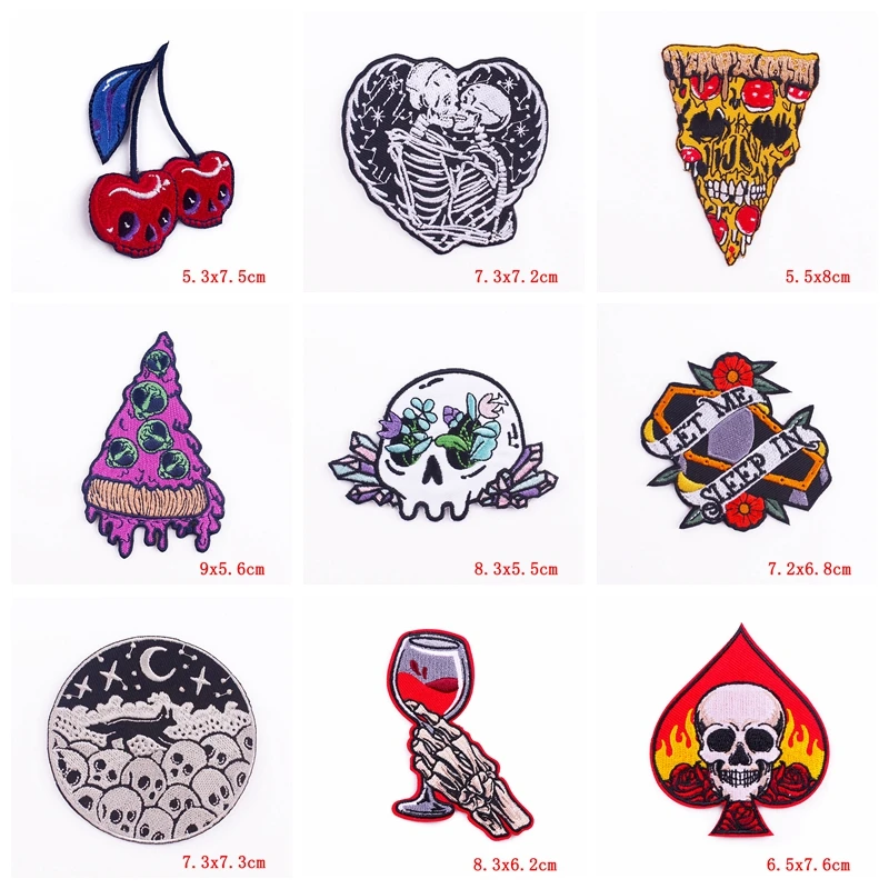 Parches termoadesivos calavera rosa estilo punk táctico - imagen 4